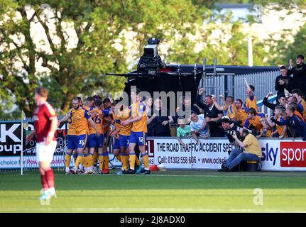 Rhys Oates of Mansfield Town scores to make it 4-1 during the Sheffield ...