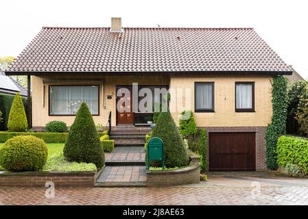 Echt, Limburg, The Netherlands, 04 07 2022 - Villa with decorated front yard Stock Photo