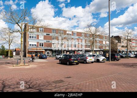 Echt, Limburg, The Netherlands, 04 07 2022 - Commercial market square of the village Stock Photo