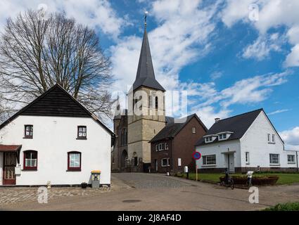 Kessenich, Limburg, Belgium, 04 09 2022 - Historical white facades of bars and houses in the old village center Stock Photo