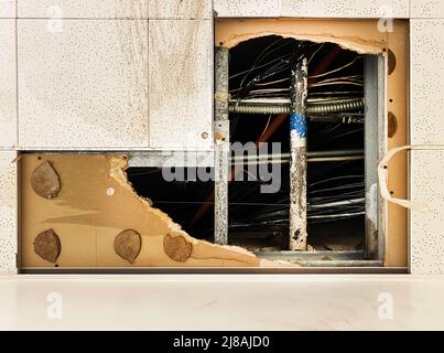 A hole in the ceiling Stock Photo
