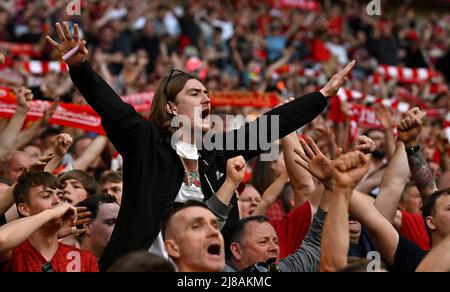 London, UK. 14th May, 2022. Liverpool fans during the FA Cup Final match between Chelsea and Liverpool at Wembley Stadium on May 14th 2022 in London, England. (Photo by Garry Bowden/phcimages.com) Credit: PHC Images/Alamy Live News Stock Photo