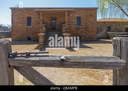 Tahlequah, Oklahoma - The Cherokee National Prison Museum. The building was used as a jail from 1875 until the 1970s. Stock Photo