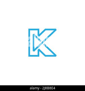 letter kc simple triangle geometric logo vector Stock Vector
