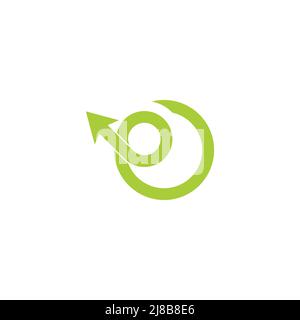 green circle motion arrow recycle symbol geometric design vector Stock Vector