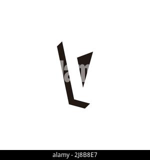 letter lv abstract shadow 3d geometric logo vector Stock Vector