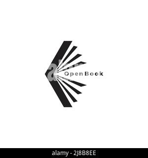 letter k open book motion modern education logo vector Stock Vector