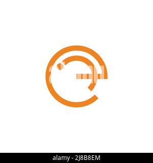 letter ie circle simple geometric line logo vector Stock Vector