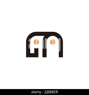 letters in simple geometric negative space logo vector Stock Vector