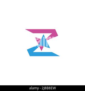 letter z colorful link star abstract geometric logo vector Stock Vector