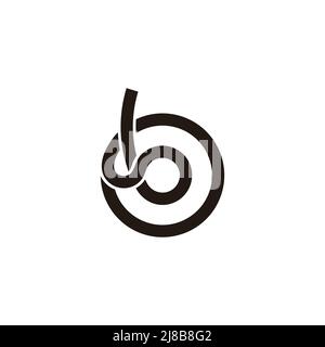 letter b circles linked linear loop line logo vector Stock Vector