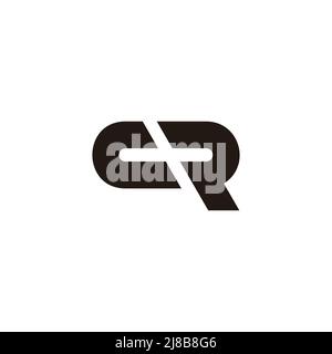 letter cp slice shape geometric simple logo vector Stock Vector