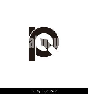 letter p enter arrow swoosh logo vector Stock Vector