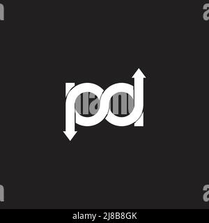 letters pd infinity directions arrows logo vector Stock Vector