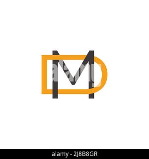 letter md simple linked geometric colorful logo vector Stock Vector
