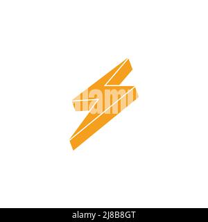 letter s flat thunder flash shape logo vector Stock Vector