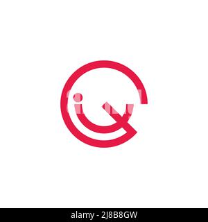 letter ig circle simple smile happy geometric line logo vector Stock Vector