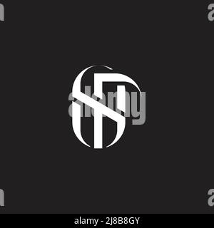letter sr simple linked geometric curve logo vector Stock Vector