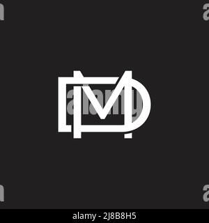letter md simple linked overlap 3d flat logo vector Stock Vector