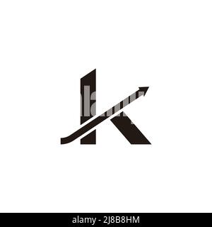 letter k arrow up line geometric finance logo vector Stock Vector