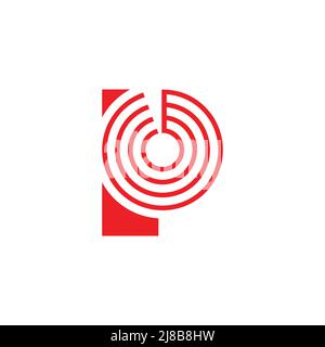 letter p motion radar location symbol logo vector Stock Vector