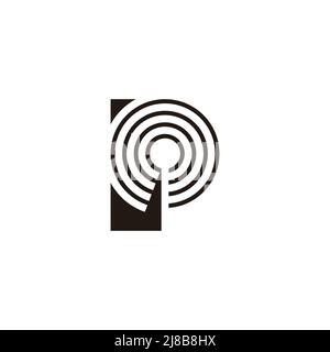 letter p motion signal thin line design logo vector Stock Vector