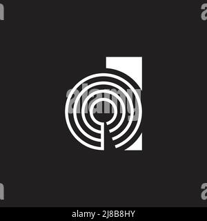 letter d circle motion linear round logo vector Stock Vector