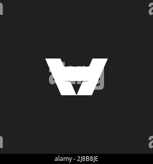 letter hv simple linked geometric logo vector Stock Vector