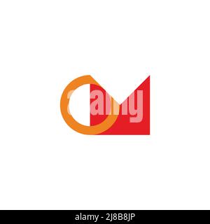 letter cm simple colorful geometric logo vector Stock Vector