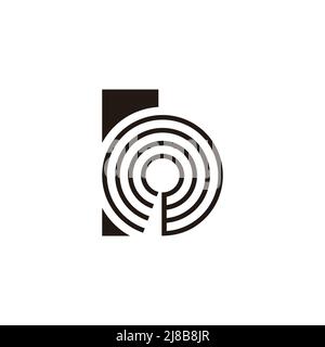 letter b i thin line motion geometric logo vector Stock Vector