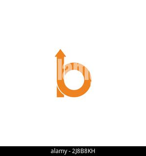 letter b overlapping loop arrow up logo vector Stock Vector