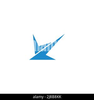 letter vl simple geometric arrows shape logo vector Stock Vector