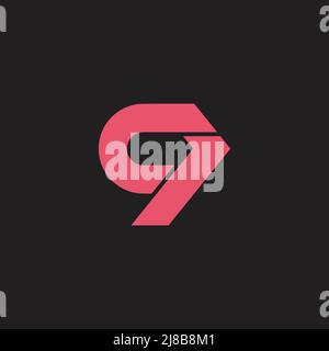 letter c q simple geometric arrow logo vector Stock Vector