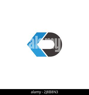 letter kd arrow blue shadow logo vector Stock Vector