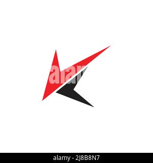 letter vk abstract arrows simple colorful dynamic logo vector Stock Vector
