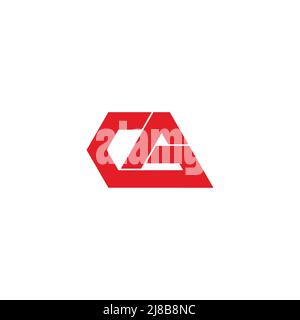 letter cg red polygonal geometric line logo vector Stock Vector