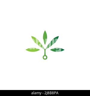 letter y leaf foliage green nature logo vector Stock Vector