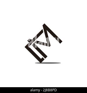 letter lm linked line geometric logo vector Stock Vector