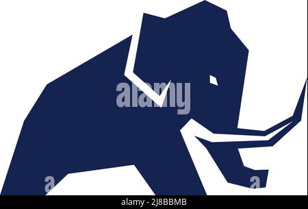 Simple Edgy Silhouette of Mammoth Stock Vector