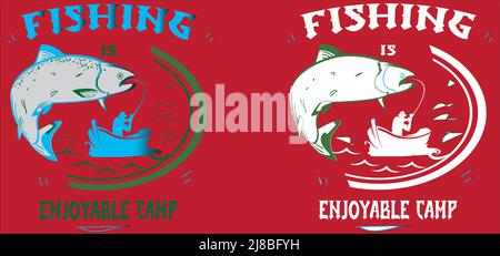 Fishing is Enjoyable camp design template Stock Vector