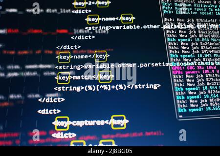 Illustration of code written in binary number system Stock Photo - Alamy
