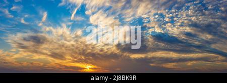 beautiful panorama sky with clouds at sunset Stock Photo
