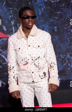 Brooklyn, New York, USA. 14th May, 2022. Caleb McLaughlin at arrivals for STRANGER THINGS Season 4 Premiere in NYC, Netflix Studios Brooklyn, Brooklyn, NY May 14, 2022. Photo By: Kristin Callahan/Everett Collection Credit: Everett Collection Inc/Alamy Live News Credit: Everett Collection Inc/Alamy Live News Stock Photo