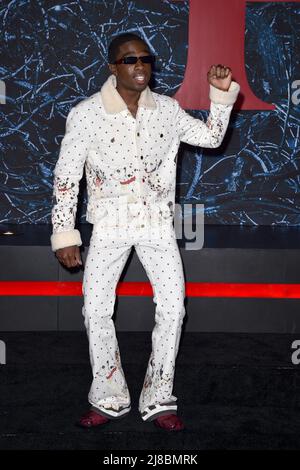 Brooklyn, New York, USA. 14th May, 2022. Caleb McLaughlin at arrivals for STRANGER THINGS Season 4 Premiere in NYC, Netflix Studios Brooklyn, Brooklyn, NY May 14, 2022. Photo By: Kristin Callahan/Everett Collection Credit: Everett Collection Inc/Alamy Live News Credit: Everett Collection Inc/Alamy Live News Stock Photo