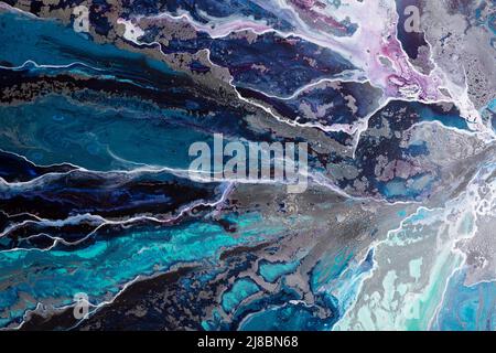 Abstract painting background in a contrast dark blue color. Stock Photo