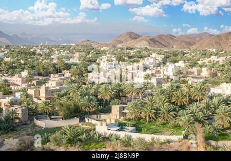 Bahla, Oman - home of the Bahla Fort, a 13th century castle and a UNESCO world heritage site, Bahla is on the main touristic spots in Oman Stock Photo