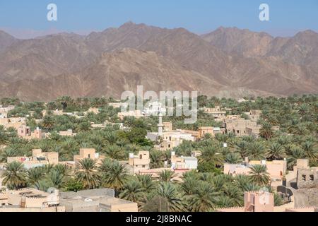 Bahla, Oman - home of the Bahla Fort, a 13th century castle and a UNESCO world heritage site, Bahla is on the main touristic spots in Oman Stock Photo