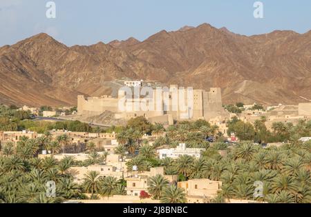 Bahla, Oman - home of the Bahla Fort, a 13th century castle and a UNESCO world heritage site, Bahla is on the main touristic spots in Oman Stock Photo