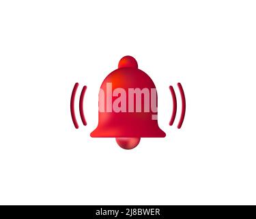 Notification, bell icon alert. 3d. Vector illustration. Stock Vector