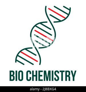 DNA Helix Icon. Bio Chemistry. Medical and health icon on white background. Editable vector stroke. Stock Vector